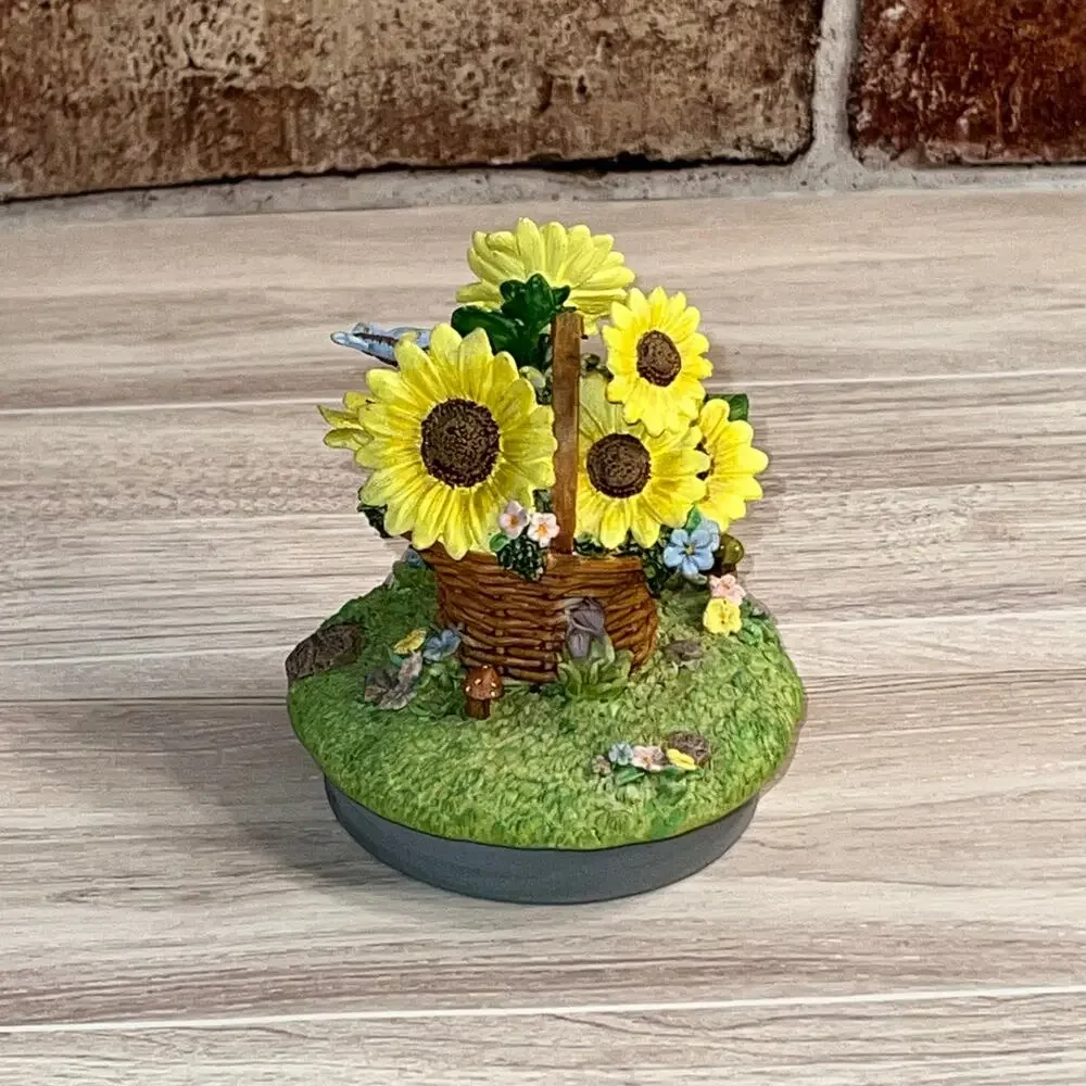 WoW! Adorable Vintage Sunflowers Mushrooms Butterfly And Flowers Candle Topper